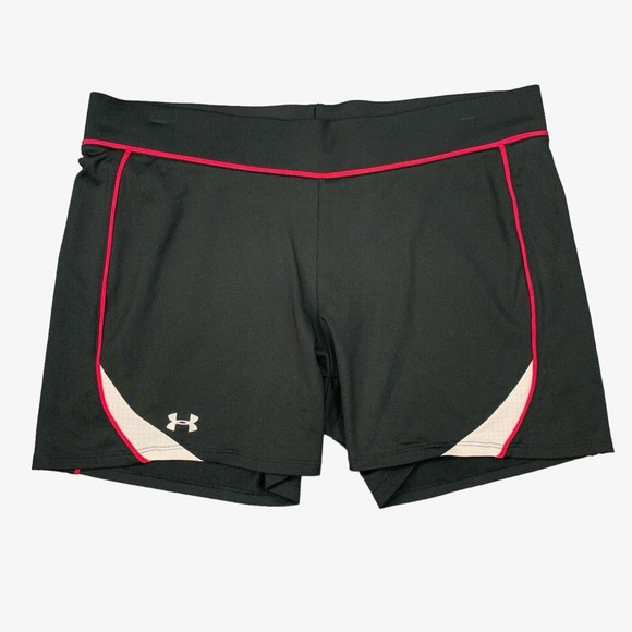 Under Armour Shorts Womens M Medium Black Stretchy Pull On Athletic Fitted Train - Picture 1 of 12